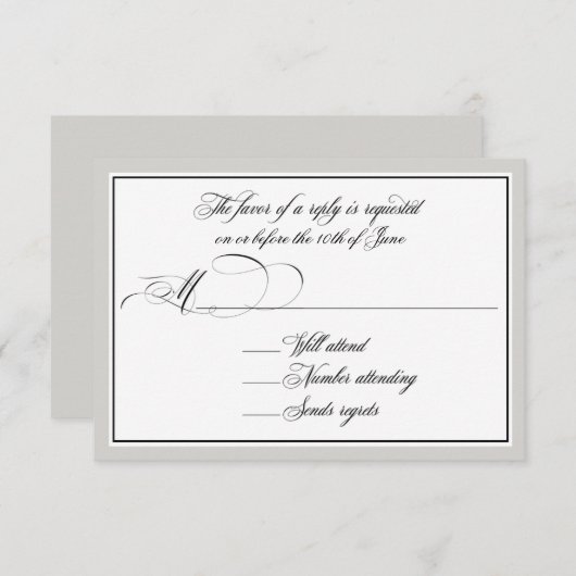 Elegant Script bloeit met om het even welke Kleurg RSVP Kaartje (Voorkant / Achterkant)