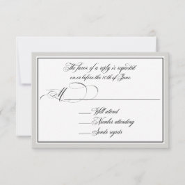 Elegant Script bloeit met om het even welke Kleurg RSVP Kaartje