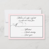 Elegant script bloeit op met Blush Pink Border RSVP Kaartje (Voorkant)