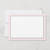 Elegant script bloeit op met Blush Pink Border RSVP Kaartje (Achterkant)