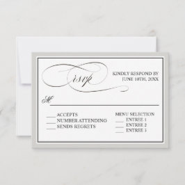Elegant script bloeit RSVP met elke kleur