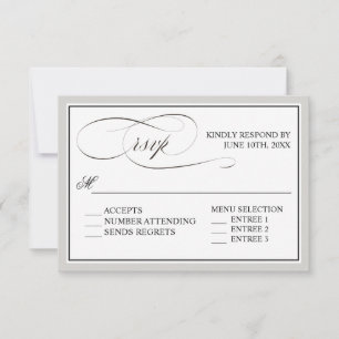 Elegant script bloeit RSVP met elke kleur