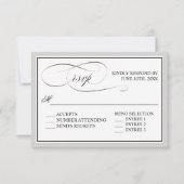 Elegant script bloeit RSVP met elke kleur Kaartje (Voorkant)