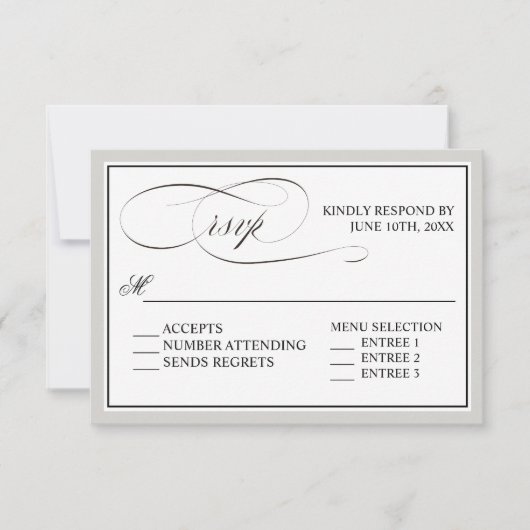 Elegant script bloeit RSVP met elke kleur Kaartje (Voorkant)