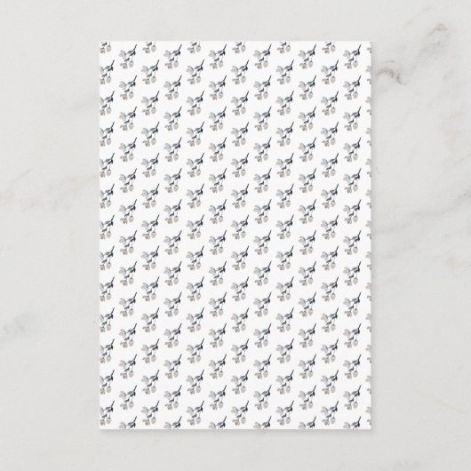 Elegant Script Bloemen Cascade Trouwdetails Informatiekaartje (Achterkant)