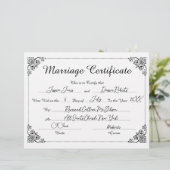 Elegant Script Bloemen Gevuld Trouwcertificaat (Staand voorkant)