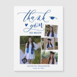 Elegant Script Blue 4 Photo Afstuderen Hartelijk d