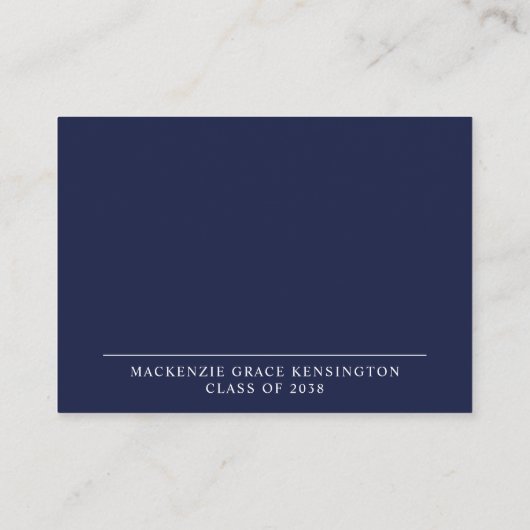 Elegant Script Blue Afstuderen Advies en wensen Informatiekaartje (Achterkant)