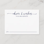 Elegant Script Blue Afstuderen Advies en wensen Informatiekaartje (Voorkant)