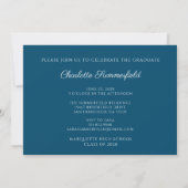 Elegant Script Blue Afstuderen Photo Invitation Kaart (Achterkant)