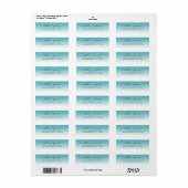 Elegant Script Blue Glitter Wedding Return Address Etiket (Full Sheet)