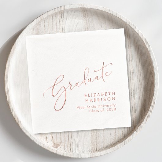 Elegant Script Blue Graduation Party Folie Servetten