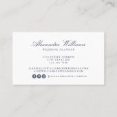 Elegant Script Blue Waterverf Photo Professional Visitekaartje (Achterkant)