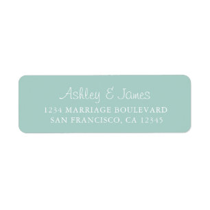 Elegant Script Blue Wedding Return-adres Etiket