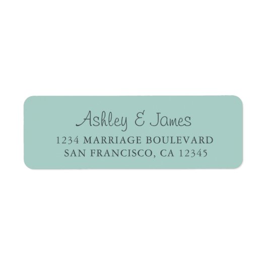 Elegant Script Blue Wedding Return-adres Etiket (Voorkant)