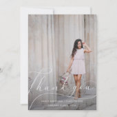 Elegant Script Blush Afstuderen Bedankt Foto (Voorkant)
