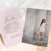 Elegant Script Blush Afstuderen Bedankt Foto