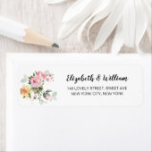 Elegant Script Blush Floral Simple Modern Wedding Etiket (Insitu)