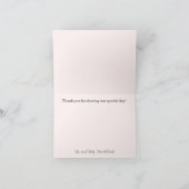 Elegant Script Blush Floral Wedding Thank You Bedankkaart (Binnen)