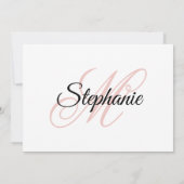 Elegant Script Blush Monogram Foto 50e verjaardag Kaart (Achterkant)