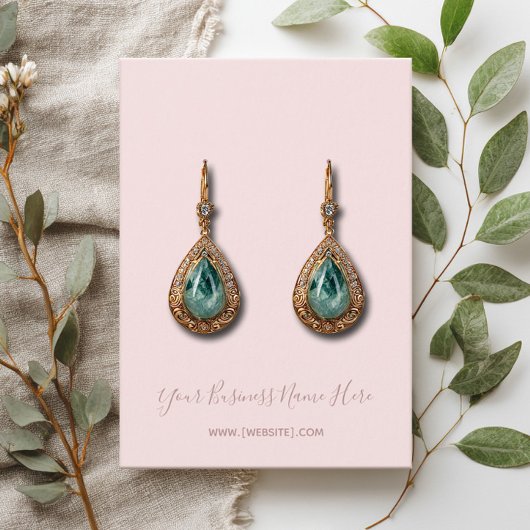 Elegant Script Blush Pink Earning Card Visitekaartje