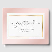 Elegant Script Blush Pink Gold Weddenschap Gastenboek (Voorkant)