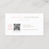 Elegant Script Blush Pink Visitekaartje (Achterkant)