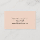 Elegant Script Blush Roos Floral & Folie Visitekaartje (Achterkant)