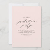 Elegant Script Blush Roze 4 Foto Graduation Party Kaart (Achterkant)