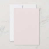 Elegant script blush roze baby shower bedankkaart (Achterkant)