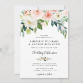 Elegant script blush roze bruiloft kaart (Voorkant)