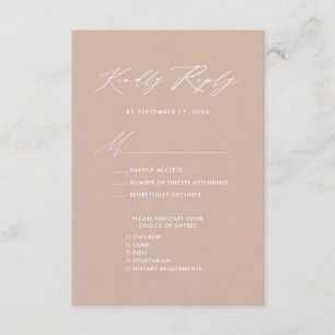 Elegant Script Blush Roze Minimalistische Bruiloft Informatiekaartje