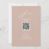 Elegant Script Blush Roze Repetitie Diner QR Kaart (Achterkant)