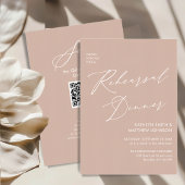 Elegant Script Blush Roze Repetitie Diner QR Kaart