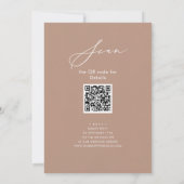 Elegant Script Blush Roze Repetitie Diner QR Kaart (Achterkant)