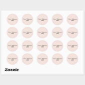 Elegant Script Blush Roze Zakelijk Ronde Sticker (Vel)