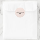 Elegant Script Blush Roze Zakelijk Ronde Sticker (Tas)