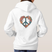 Elegant script Bohemian Wild Flowers Peace Hoodie (Achterkant)
