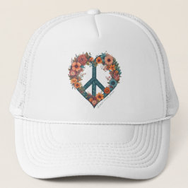 Elegant script Bohemian Wild Flowers Peace Trucker Pet