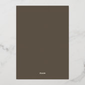 Elegant Script Boho Bruiloft Bruin Folie Uitnodiging (Achterkant)