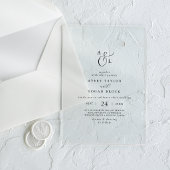 Elegant Script Boho Eenvoudig Monogram Modern Trou Acryl Uitnodigingen