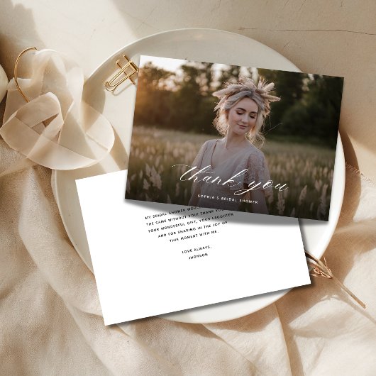 Elegant Script Boho Elke Gebeurtenis Bruidsfeest F Bedankkaart