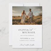 Elegant Script Boho Trouwfoto Save The Date (Achterkant)