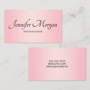 Elegant Script Bord Roze Ombre Visitekaartje