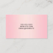 Elegant Script Bord Roze Ombre Visitekaartje (Achterkant)