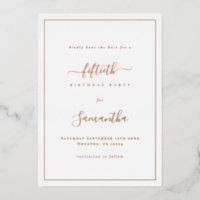 Elegant Script Border 50th Birthday Opslaan van de