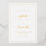 Elegant Script Border 80th Birthday Opslaan van de Folie Uitnodiging<br><div class="desc">Elegant Script Border 80th Birthday Opslaan van de datum. Een minimalistisch modern tekstontwerp voor uw tachtigste verjaardag Save the Date met de luxe van echte folie,  met een enkele lijnrand. Verander de woorden zoals vereist.</div>