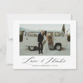 Elegant Script Border Flat Dank u kaart (Voorkant)