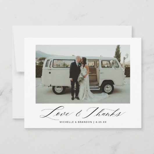 Elegant Script Border Flat Dank u kaart (Voorkant)