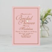 Elegant Script Border Heart Vrijgezellenfeest Folie Uitnodiging (Staand Voorkant)